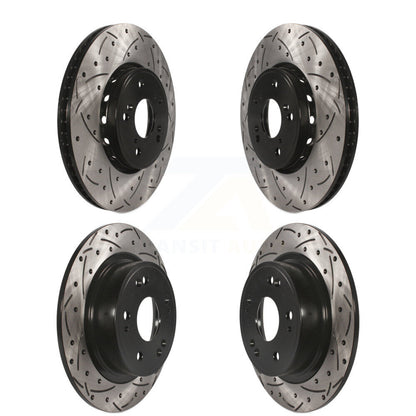 Coated Drilled Slotted Disc Brake Rotors Front Rear Kit For 2016 Acura ILX