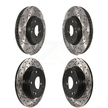 Coated Drilled Slotted Disc Brake Rotors Front Rear Kit For Honda Civic