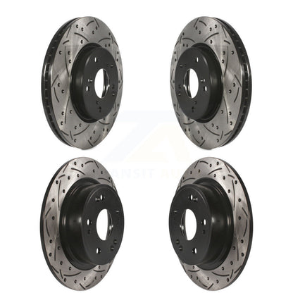 Coated Drilled Slotted Disc Brake Rotors Front Rear Kit For Honda HR-V Accord