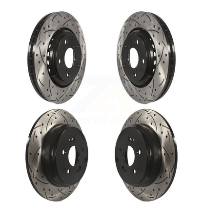 Coated Drilled Slot Disc Brake Rotors Front Rear Kit For 2015-2017 Honda Odyssey