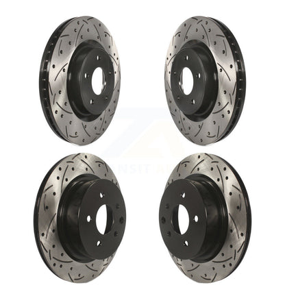 Coated Drilled Slot Disc Brake Rotors Front Rear Kit For 2016-2017 INFINITI QX50