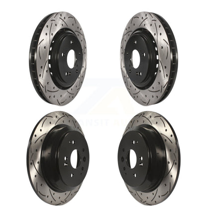 Coated Drilled Slotted Disc Brake Rotors Front Rear Kit For 2014-2016 Acura MDX