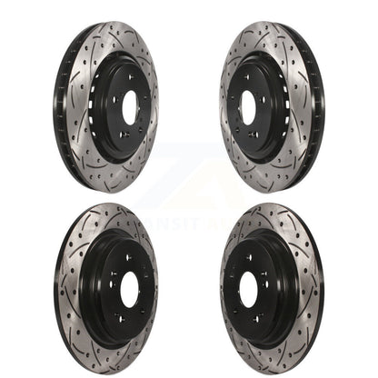 Coated Drilled Slotted Disc Brake Rotors Front Rear Kit For 2015-2020 Acura TLX