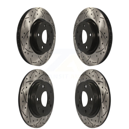 Coated Drilled Slotted Disc Brake Rotors Front Rear Kit For Mazda 3 CX-3 Sport