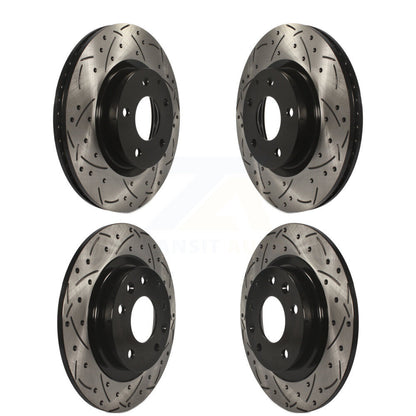 Coated Drilled Slot Disc Brake Rotor Front Rear Kit For 2016-2018 Mazda CX-3 AWD