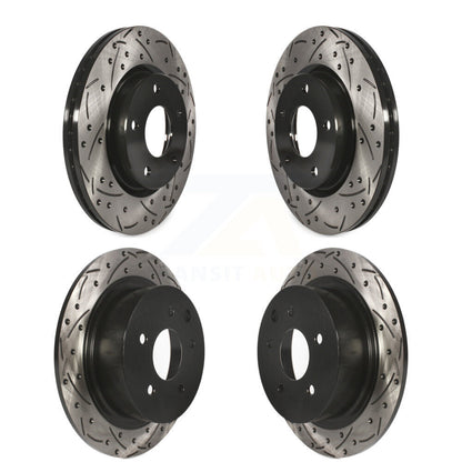 Coated Drilled Slotted Disc Brake Rotors Front Rear Kit For Nissan Sentra
