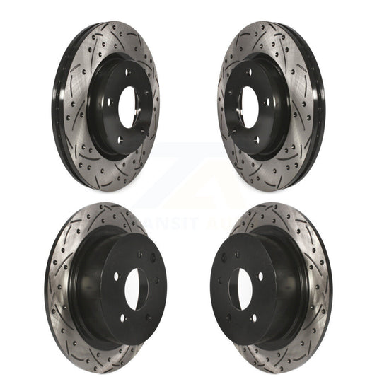 Coated Drilled Slotted Disc Brake Rotors Front Rear Kit For Nissan Sentra