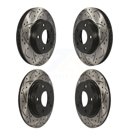 Coated Drilled Slotted Disc Brake Rotors Front Rear Kit For Mazda 3 CX-3 Sport