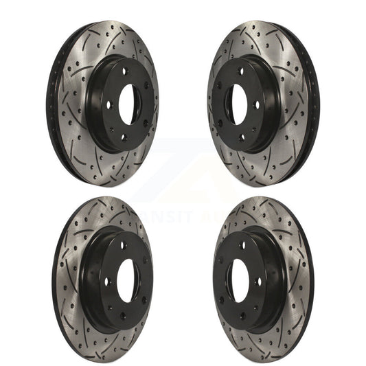 Coated Drilled Slotted Disc Brake Rotors Front Rear Kit For Mazda 3 CX-3 Sport