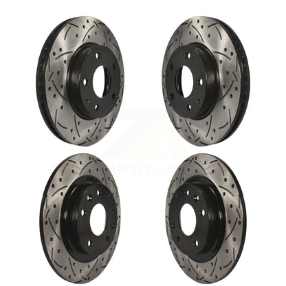 Coated Drilled Slot Disc Brake Rotor Front Rear Kit For 2016-2018 Mazda CX-3 FWD