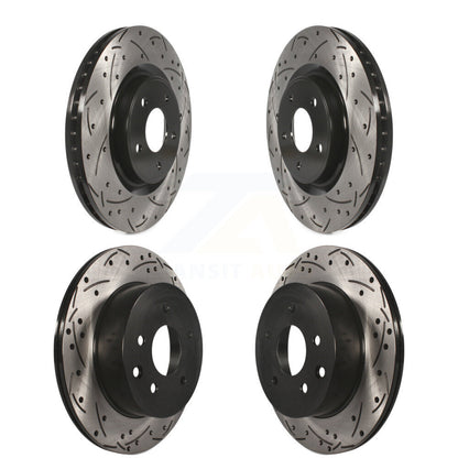 Coated Drilled Slotted Disc Brake Rotors Front Rear Kit For Nissan Rogue