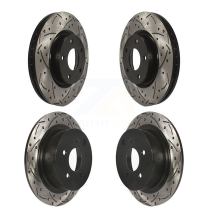 Coated Drilled Slotted Disc Brake Rotors Front Rear Kit For Nissan Altima