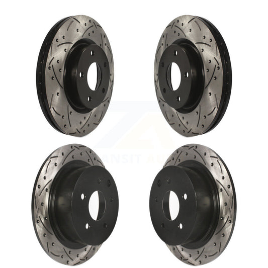 Coated Drilled Slotted Disc Brake Rotors Front Rear Kit For Nissan Altima