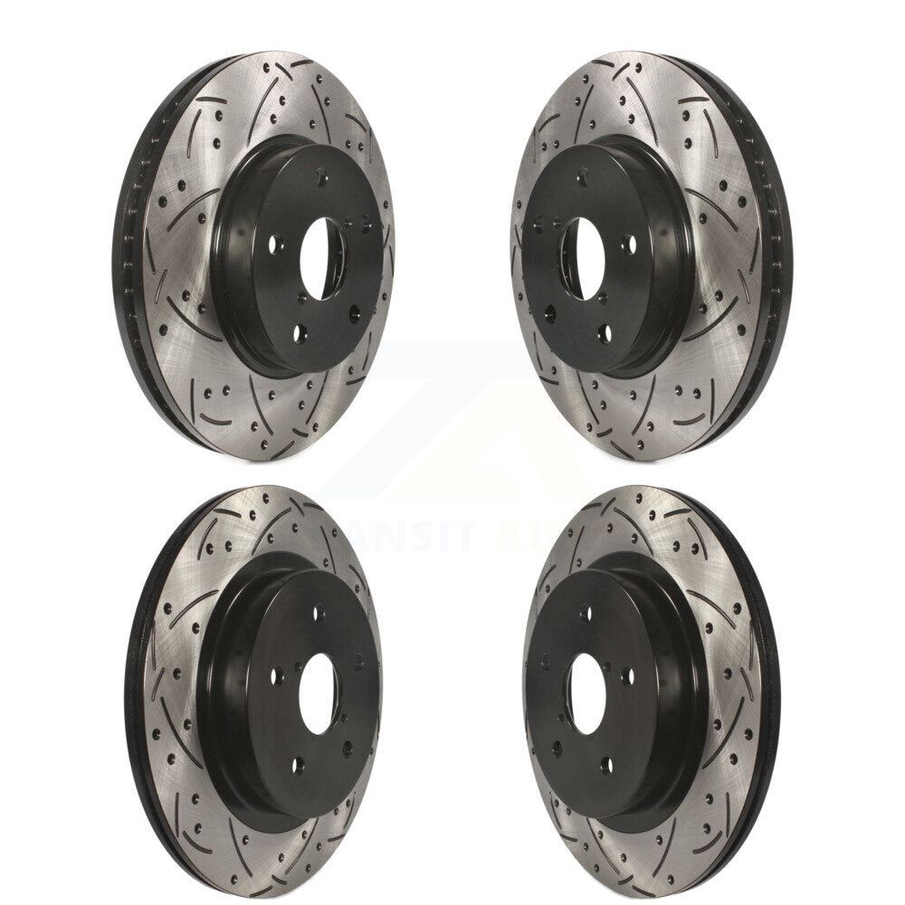 Coat Drill Slot Disc Brake Rotor Front Rear Kit For 2015-2019 Subaru Legacy 2.5L