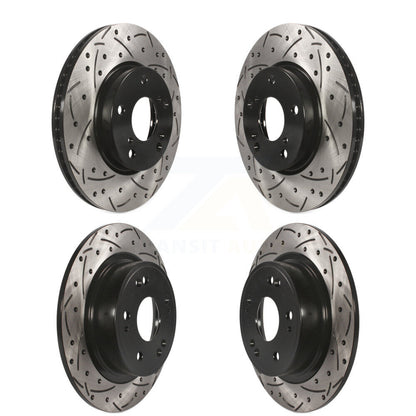 Coated Drilled Slot Disc Brake Rotors Front Rear Kit For 2017 Honda Accord LX-S