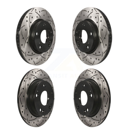 Coated Drilled Slotted Disc Brake Rotors Front Rear Kit For Honda Civic Insight