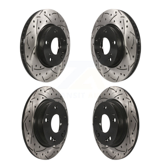Coated Drilled Slotted Disc Brake Rotors Front Rear Kit For Honda Civic Insight
