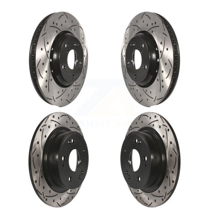 Coated Drilled Slot Disc Brake Rotors Front Rear Kit For Honda Accord Acura ILX