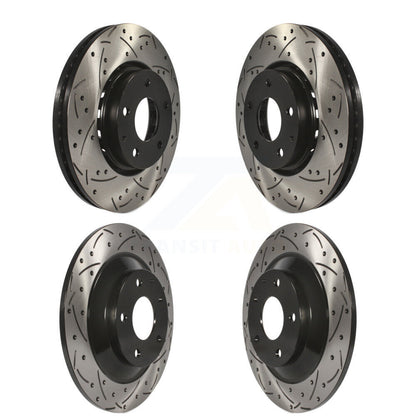 Coated Drilled Slotted Disc Brake Rotors Front Rear Kit For Mazda CX-5