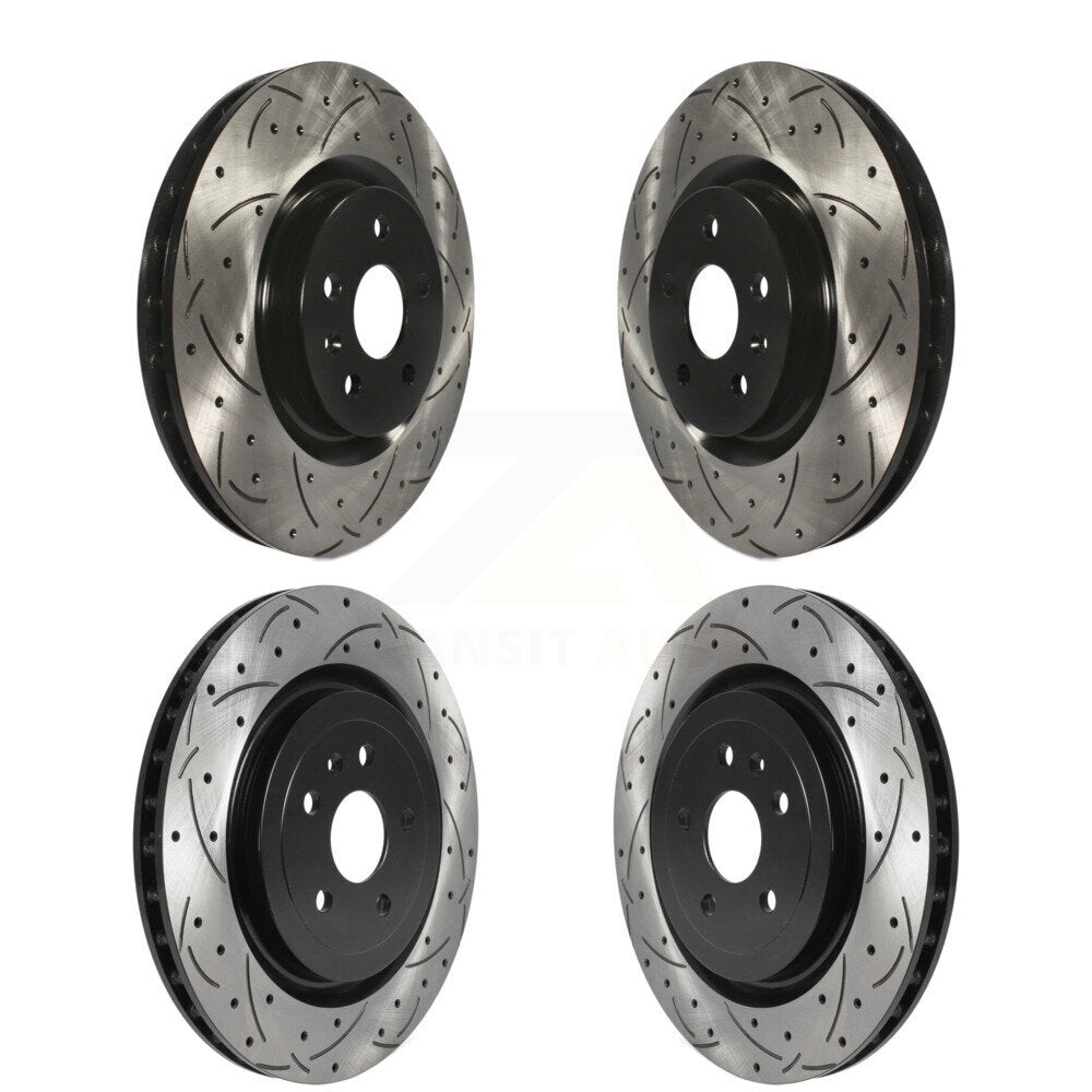 Drilled Slot Disc Brake Rotors Front Rear Kit For 2010-2015 Chevrolet Camaro SS