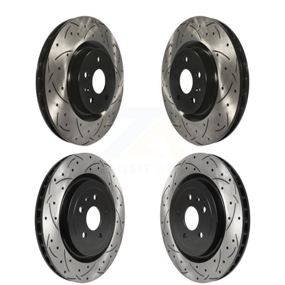 Drilled Slot Disc Brake Rotors Front Rear Kit For 2010-2015 Chevrolet Camaro SS