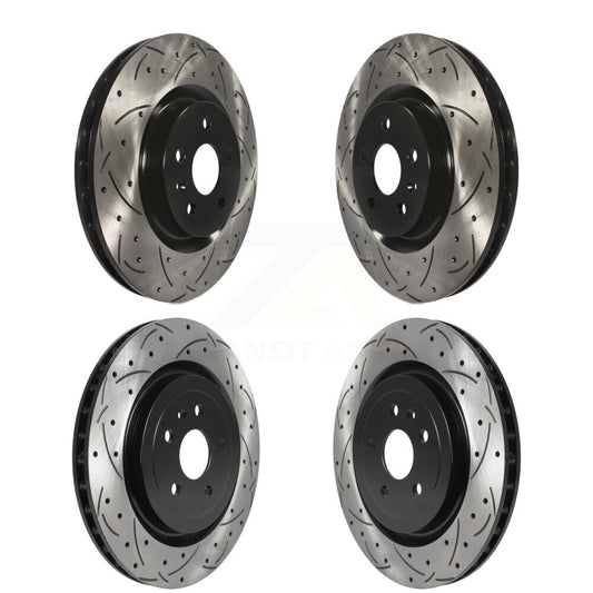 Drilled Slot Disc Brake Rotors Front Rear Kit For 2010-2015 Chevrolet Camaro SS