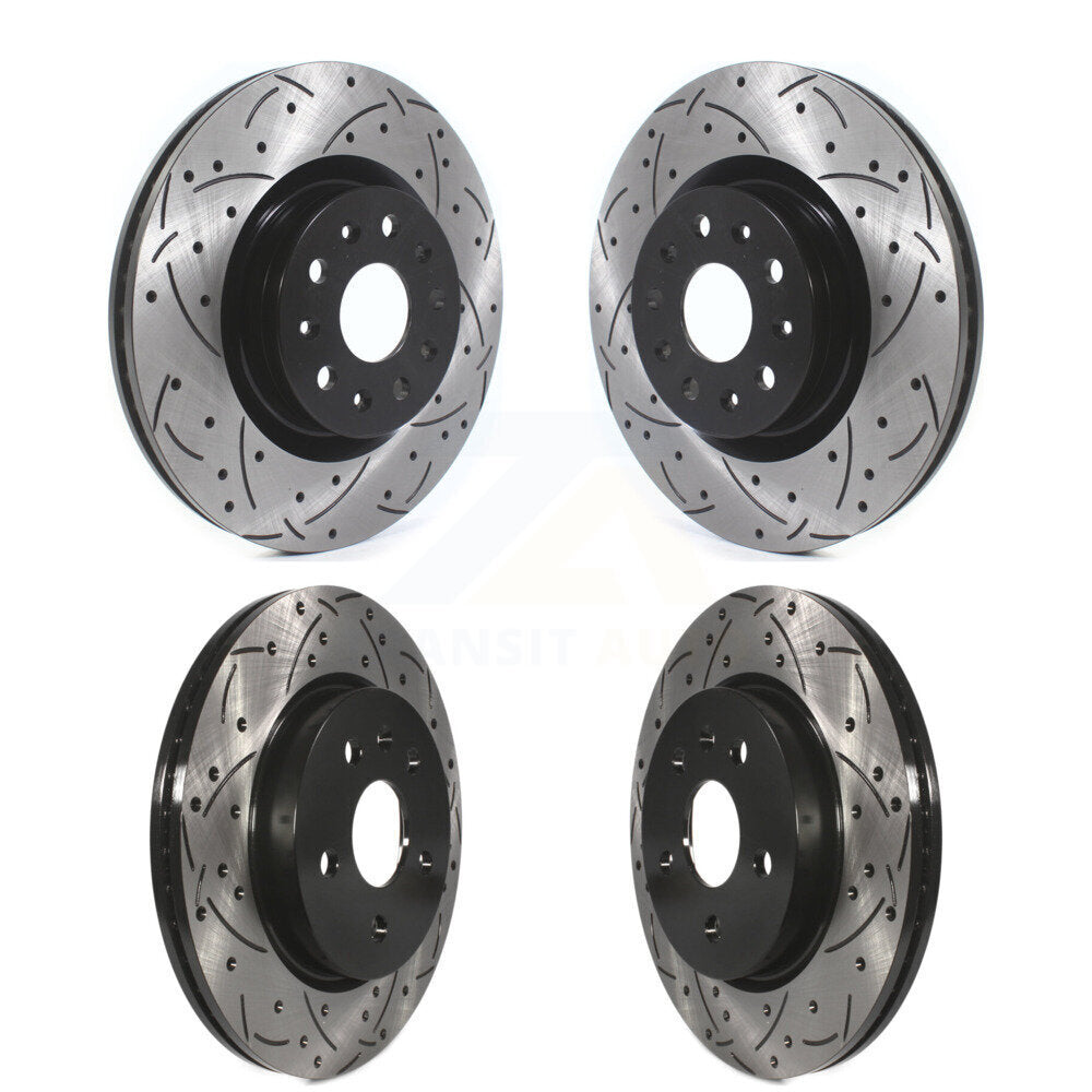 Drill Slot Disc Brake Rotor Front Rear Kit For Cadillac CT5 Chevrolet Camaro CT6