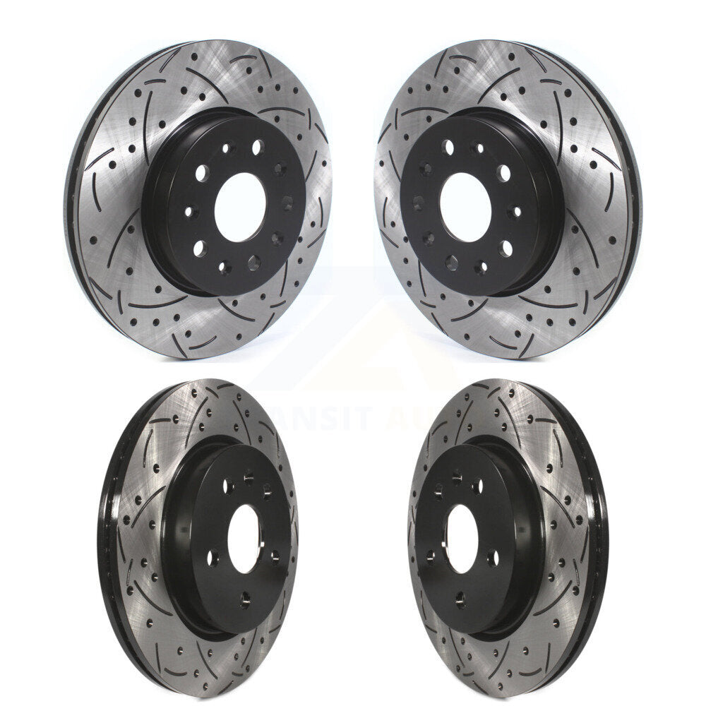 Drill Slot Disc Brake Rotor Front Rear Kit For Chevrolet Camaro Cadillac CT5 CT6
