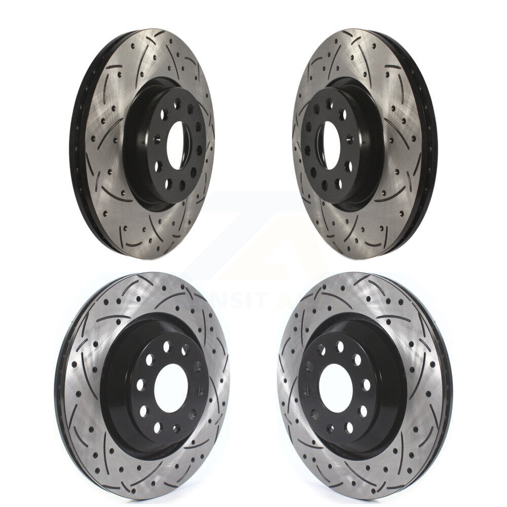 Drilled Slot Brake Rotor Front Rear Kit For Volkswagen Arteon CC Audi A3 Quattro