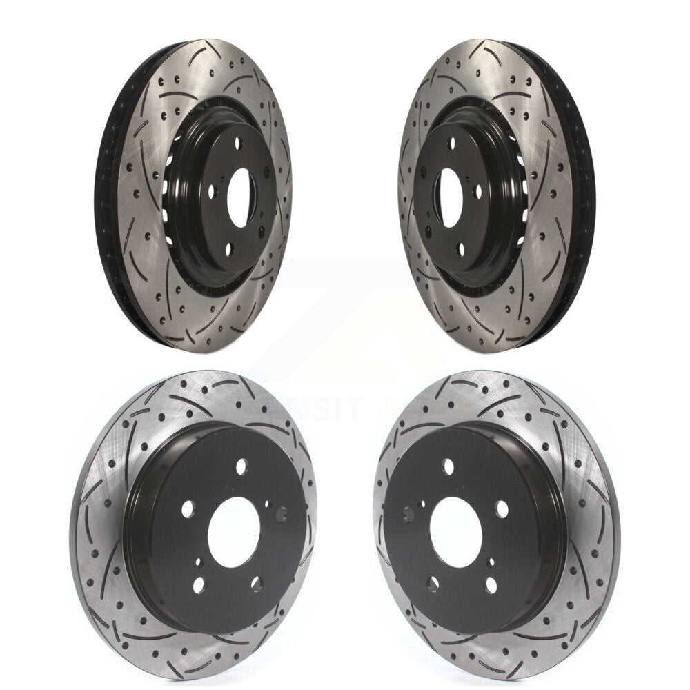 Coated Drill Slot Disc Brake Rotors Front Rear Kit For Lexus NX300 NX200t NX300h