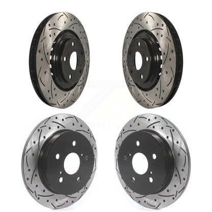 Coated Drill Slot Disc Brake Rotors Front Rear Kit For Lexus NX300 NX200t NX300h