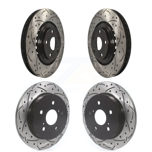 Coated Drill Slot Disc Brake Rotors Front Rear Kit For Lexus NX300 NX200t NX300h