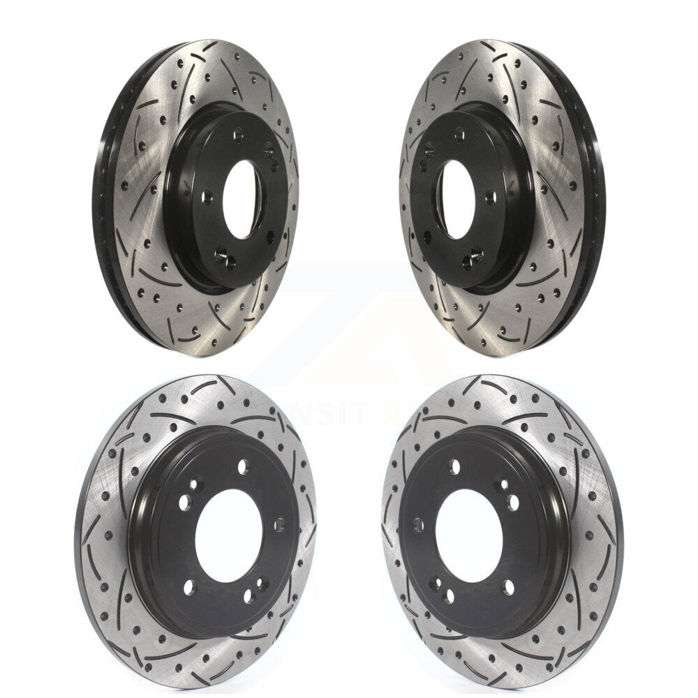 Drilled Slot Brake Rotor Front Rear Kit For Hyundai Veloster Naturally Aspirated
