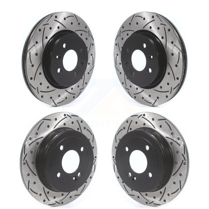 Coated Drilled Slot Disc Brake Rotors Front Rear Kit For Kia Rio Hyundai Accent