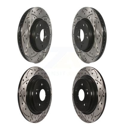 Coated Drilled Slotted Disc Brake Rotors Front Rear Kit For 2020 Honda CR-V 2.0L