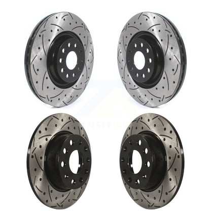 Coated Drill Slot Disc Brake Rotors Front Rear Kit For 2022-2023 Audi A3 Quattro