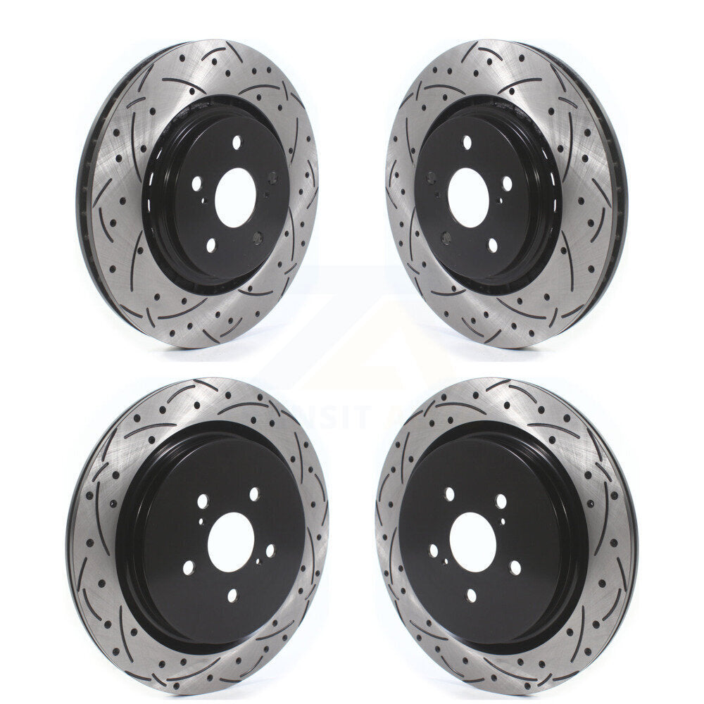 Drill Slot Disc Brake Rotor Front Rear Kit For Lexus RX350 RX450h RX350L RX450hL