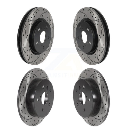 Coated Drilled Slotted Disc Brake Rotors Front Rear Kit For Toyota Camry
