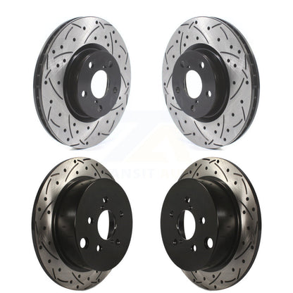 Coated Drilled Slotted Disc Brake Rotors Front Rear Kit For Subaru Impreza