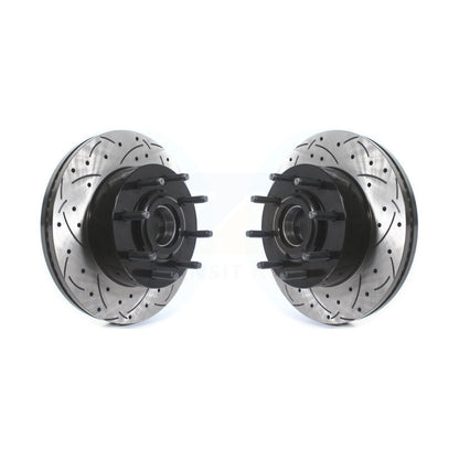 Coat Drill Slot Disc Brake Rotors Hub Front Pair For Ford F-350 Super Duty F-250