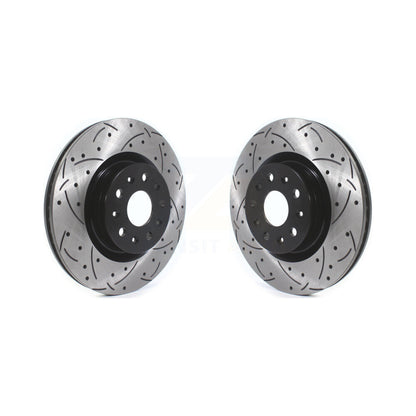 Drill Slot Disc Brake Rotor Front Pair For Chevrolet Camaro Cadillac CT5 CTS CT6