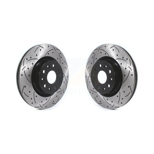 Drill Slot Disc Brake Rotor Front Pair For Chevrolet Camaro Cadillac CT5 CTS CT6