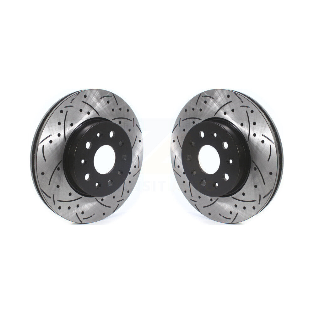 Drill Slot Disc Brake Rotor Front Pair For Chevrolet Camaro Cadillac CT5 CTS CT6