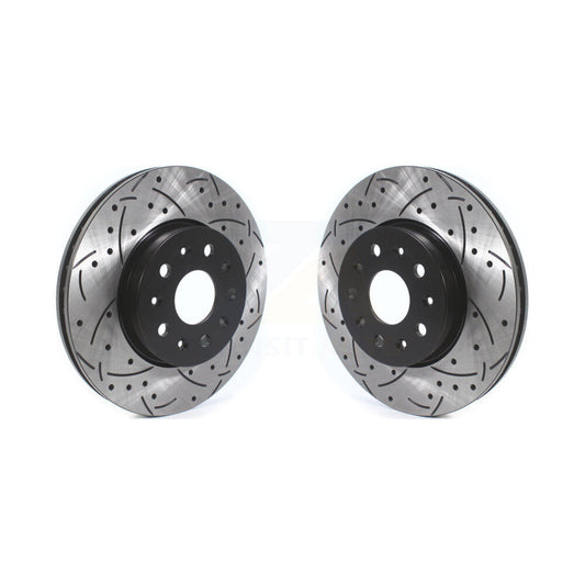 Drill Slot Disc Brake Rotor Front Pair For Chevrolet Camaro Cadillac CT5 CTS CT6