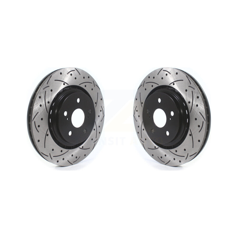 Drill Slot Disc Brake Rotor Front Pair For Lexus Toyota RX350 Camry NX350h NX350