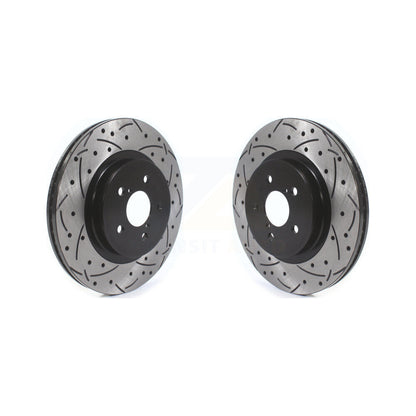 Coated Drilled Slotted Disc Brake Rotors Front Pair For Subaru Crosstrek Impreza