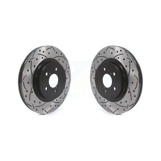 Coated Drilled Slotted Disc Brake Rotors Front Pair For Subaru Crosstrek Impreza