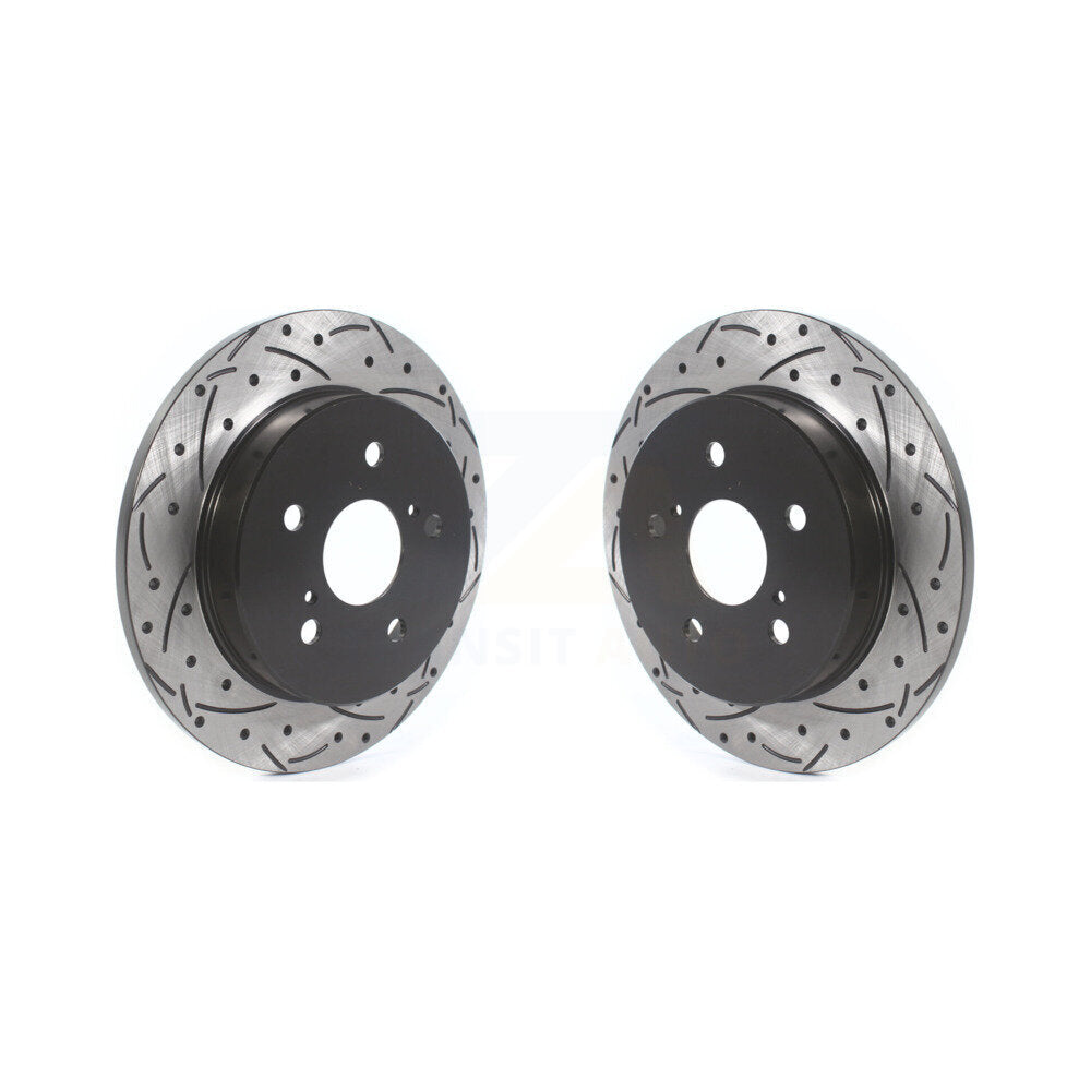 Drill Slot Brake Rotors Rear Pair For Toyota RAV4 Camry Lexus Corolla Cross C-HR