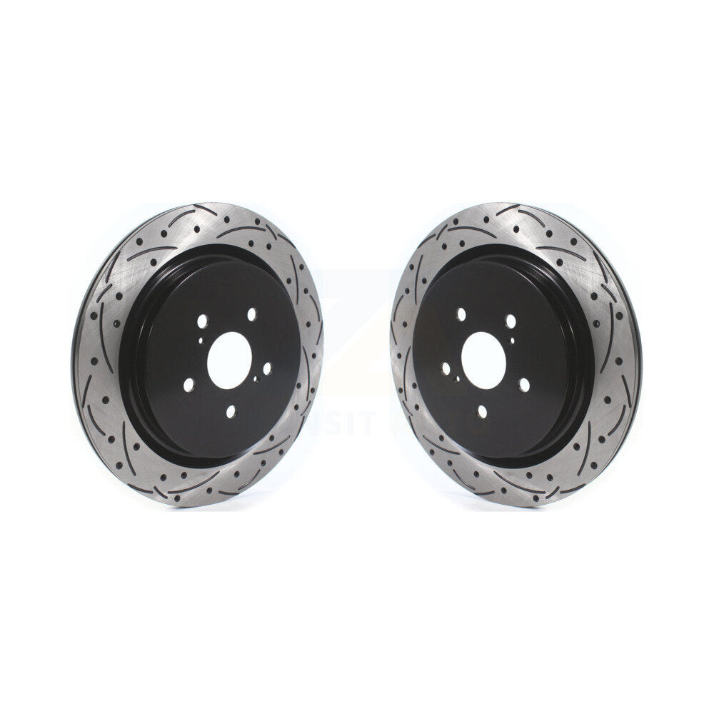 Coat Drill Slot Disc Brake Rotor Rear Pair For Lexus RX350 RX450h RX350L RX450hL