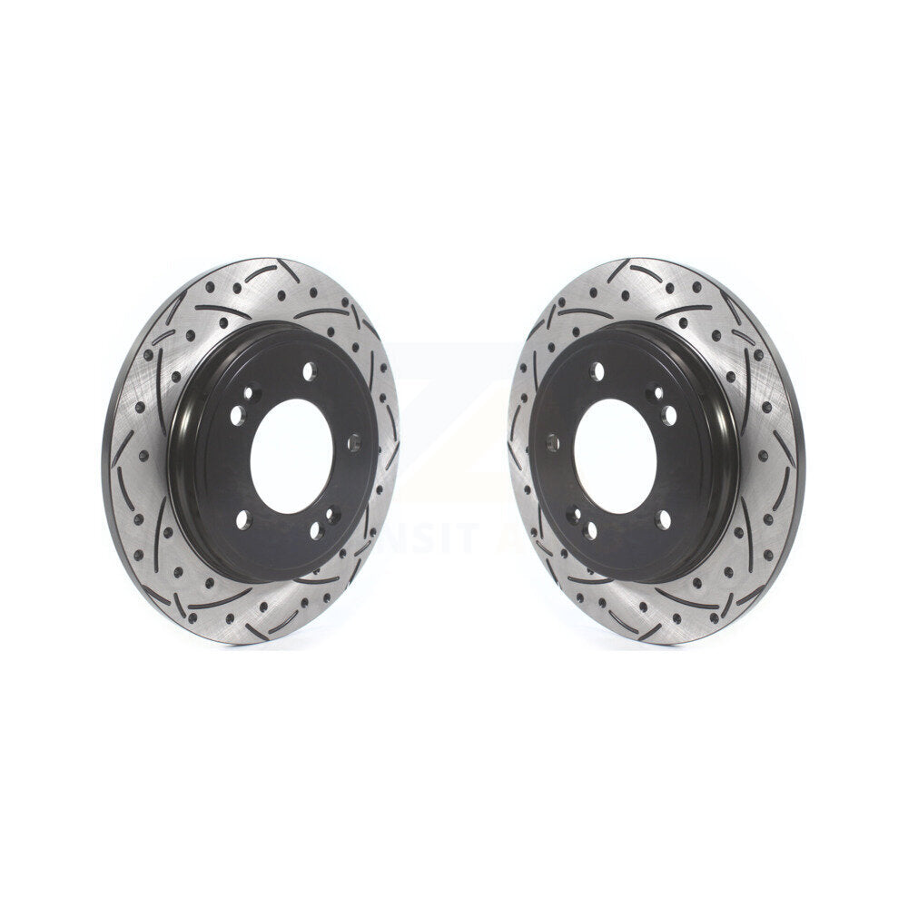 Drill Slot Brake Rotor Rear Pair For Hyundai Elantra Kia Forte Niro Ioniq Forte5